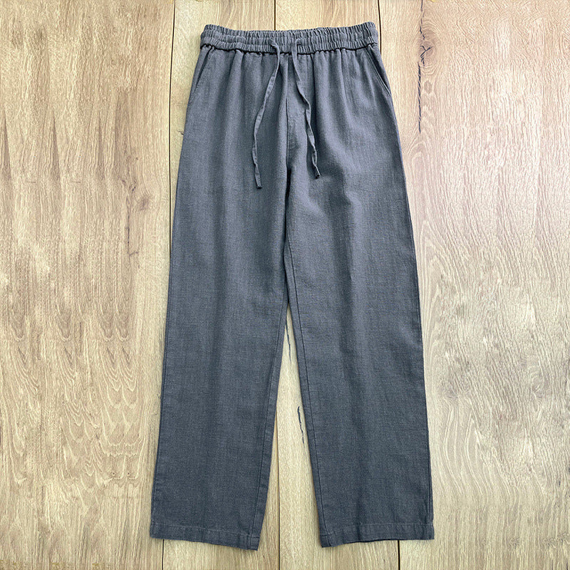 High-end Pure Asian Men's Four Seasons Fleece-lined Lycra Pants