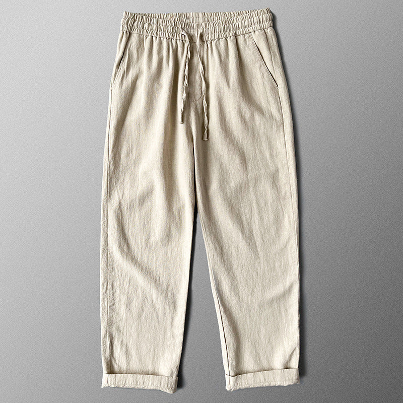 High-end Pure Asian Men's Four Seasons Fleece-lined Lycra Pants