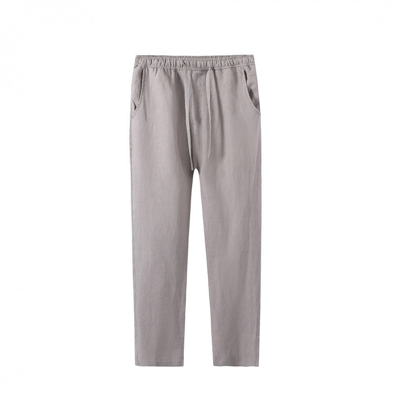 High-end Pure Asian Men's Four Seasons Fleece-lined Lycra Pants